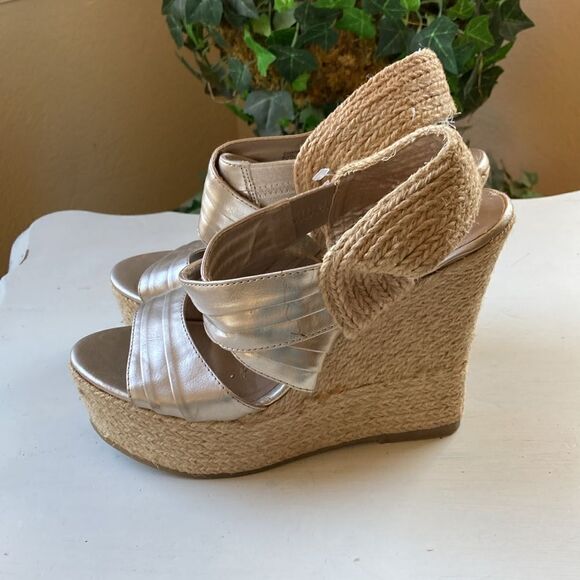 Mix No. 6 | Mix No. 6 Chanel-Mix Metallic Espadrille Wedge Size 6.5M - Picture 4 of 14